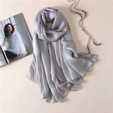 Summer Monochrome Linen Look Sun Protection Scarf - MONOCHROME 100 * 190 CMS