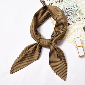 Pleated Solid Square Scarf - PLEATED SCARF 70 * 70 CMS