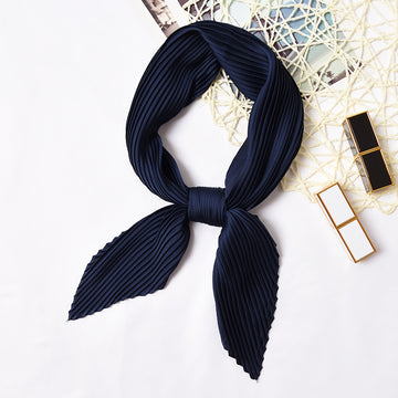 Pleated Solid Square Scarf - PLEATED SCARF 70 * 70 CMS