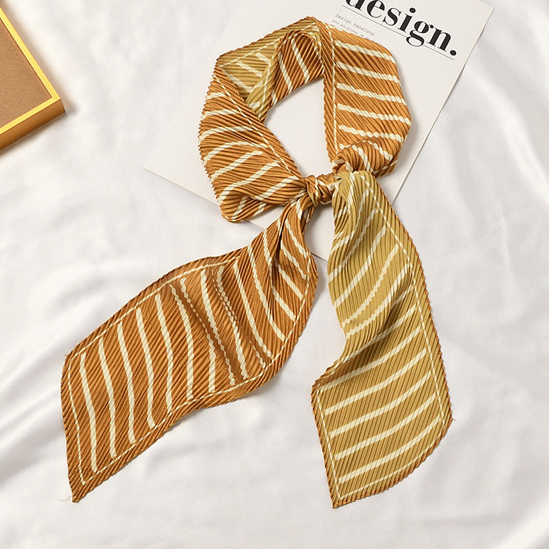 Set of 7 Printed Pleated Scarfs