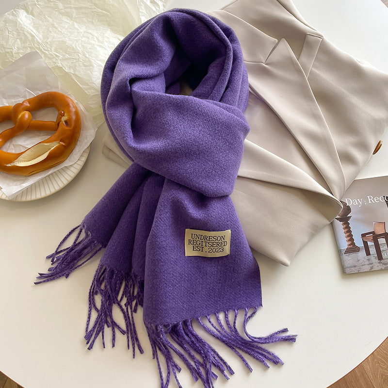 Two Tone Winter Scarf - 68 * 200 CMS - FYR-14_GRAPE PURPLE