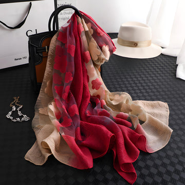 Luxury Lace Flocking Flower Scarf - 65*180 CMS