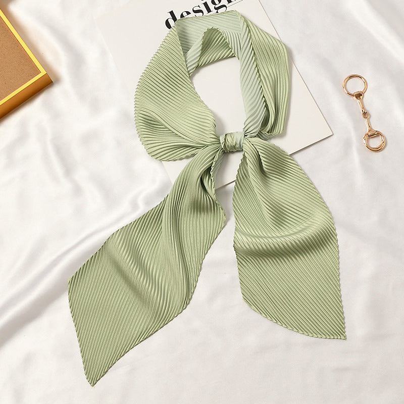 Angled Pleated Solid Scarf - ANGLED PLEATED SCARF 11 * 135 CMS