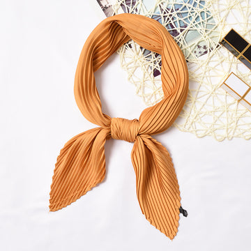Pleated Solid Square Scarf - PLEATED SCARF 70 * 70 CMS