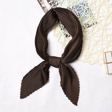 Pleated Solid Square Scarf - PLEATED SCARF 70 * 70 CMS