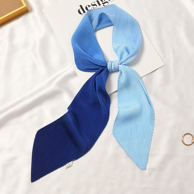 Angled Pleated Two Color Gradient Scarf - ANGLED PLEATED GRADIENT SCARF 16 * 135 CMS