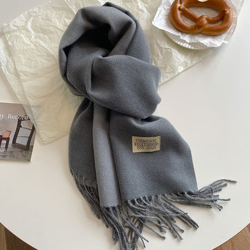 Two Tone Winter Scarf - 68 * 200 CMS - FYR-14_DARK GRAY