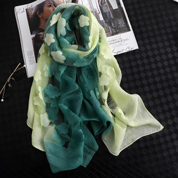 Luxury Lace Flocking Flower Scarf - 65*180 CMS