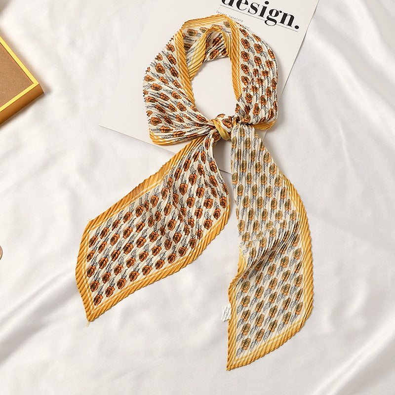 Set of 4 Printed Pleated Scarf