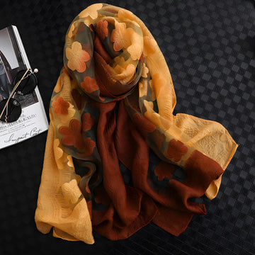 Luxury Lace Flocking Flower Scarf - 65*180 CMS