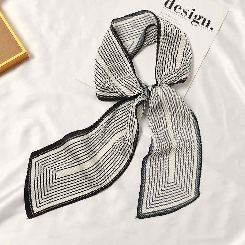 Set of 4 Printed Pleated Scarf