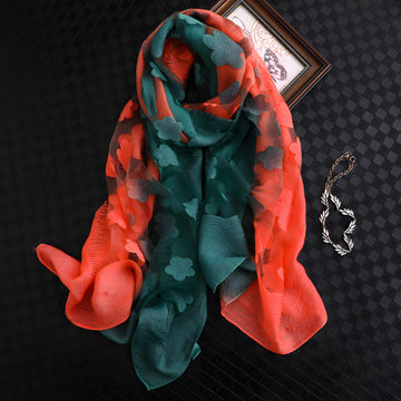 Luxury Lace Flocking Flower Scarf - 65*180 CMS
