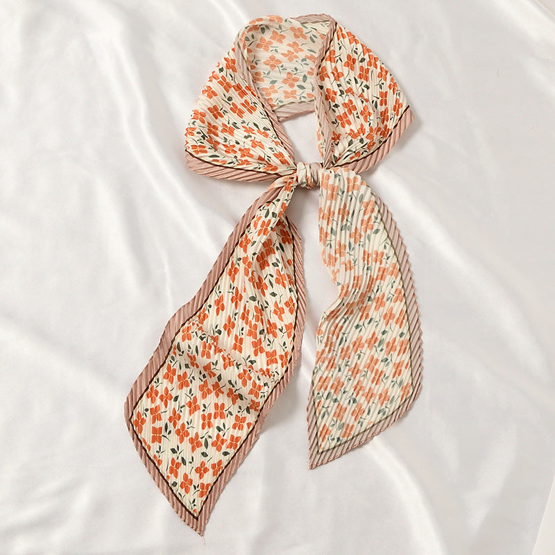 Set of 4 Printed Pleated Scarf