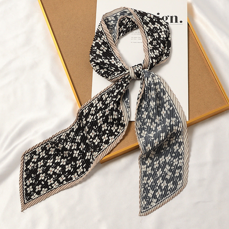 Set of 4 Printed Pleated Scarf