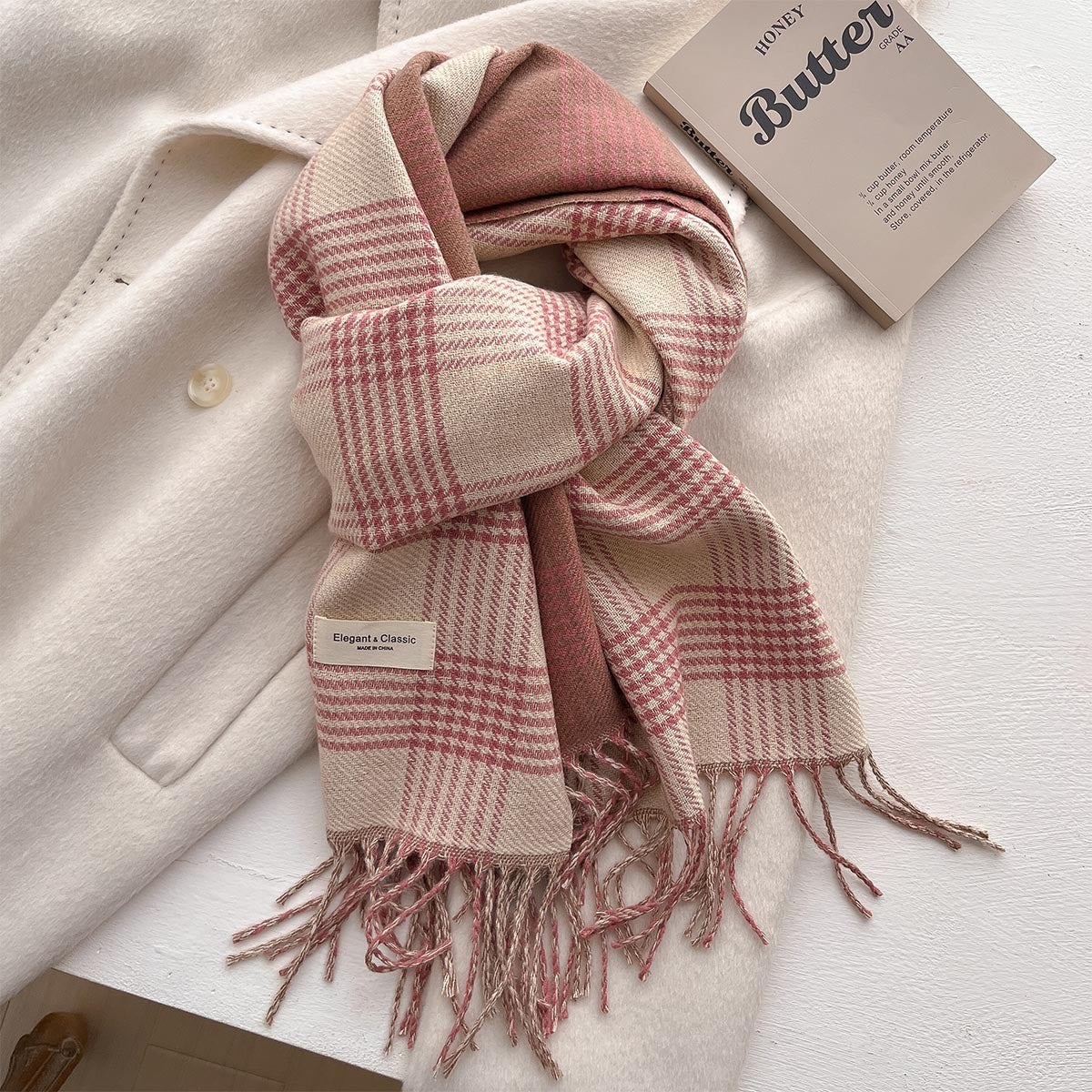 Plaid Winter Scarf - 45 * 206 CMS - FYR-157_LIGHT PURPLE