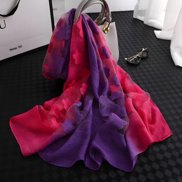 Luxury Lace Flocking Flower Scarf - 65*180 CMS