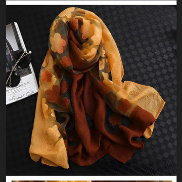 Luxury Lace Flocking Flower Scarf - 65*180 CMS