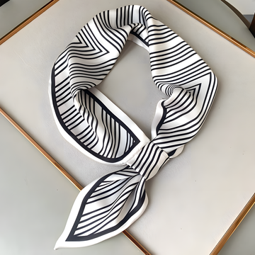 Luxury Printed Loop Scarf - LOOP SCARF 15 * 70 CMS - XED-9_WHI